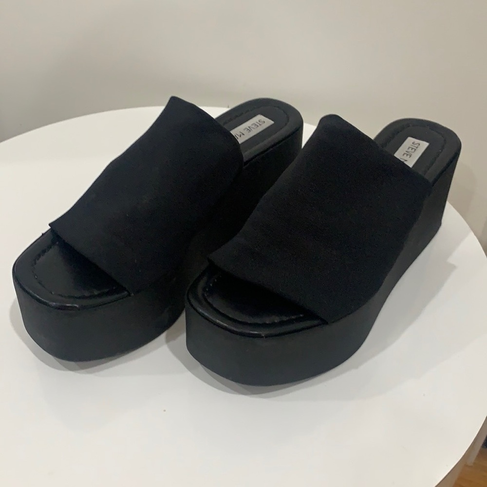 Steve Madden Super Chunky Black Wedge
